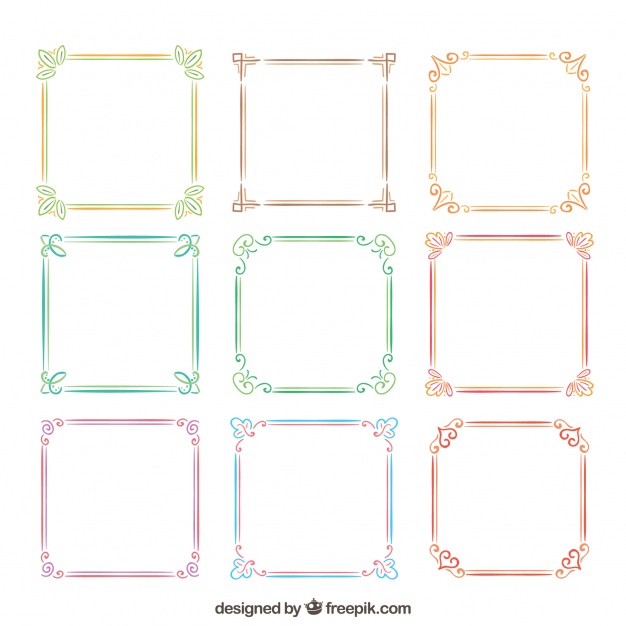 626x626 Collection Of Watercolor Frames Vector Free Download