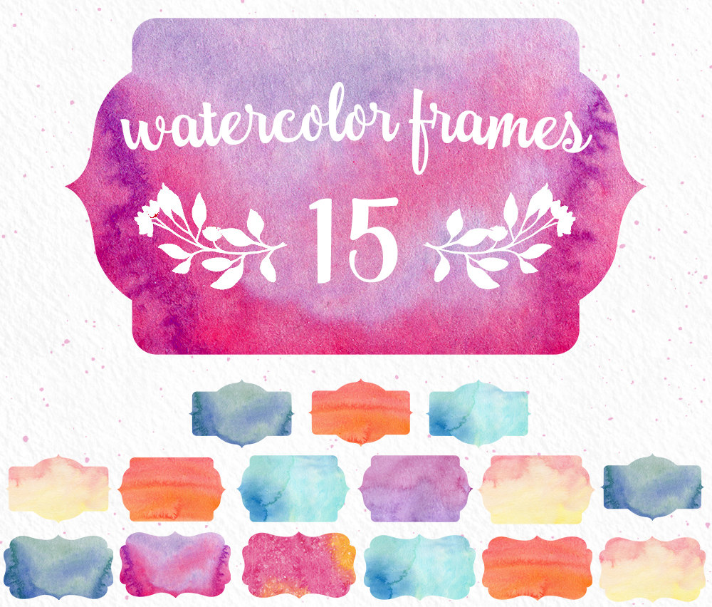 1000x852 Watercolor Frames Frame Clipart Watercolor Clipart Blog Etsy