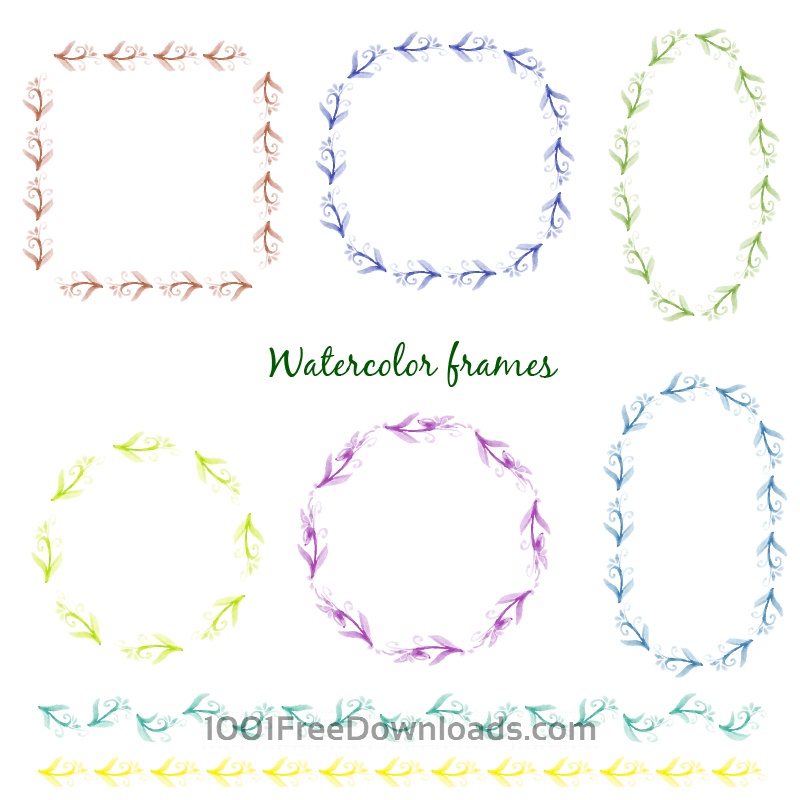 800x800 Free Vectors Watercolor Vector Frames Flowers