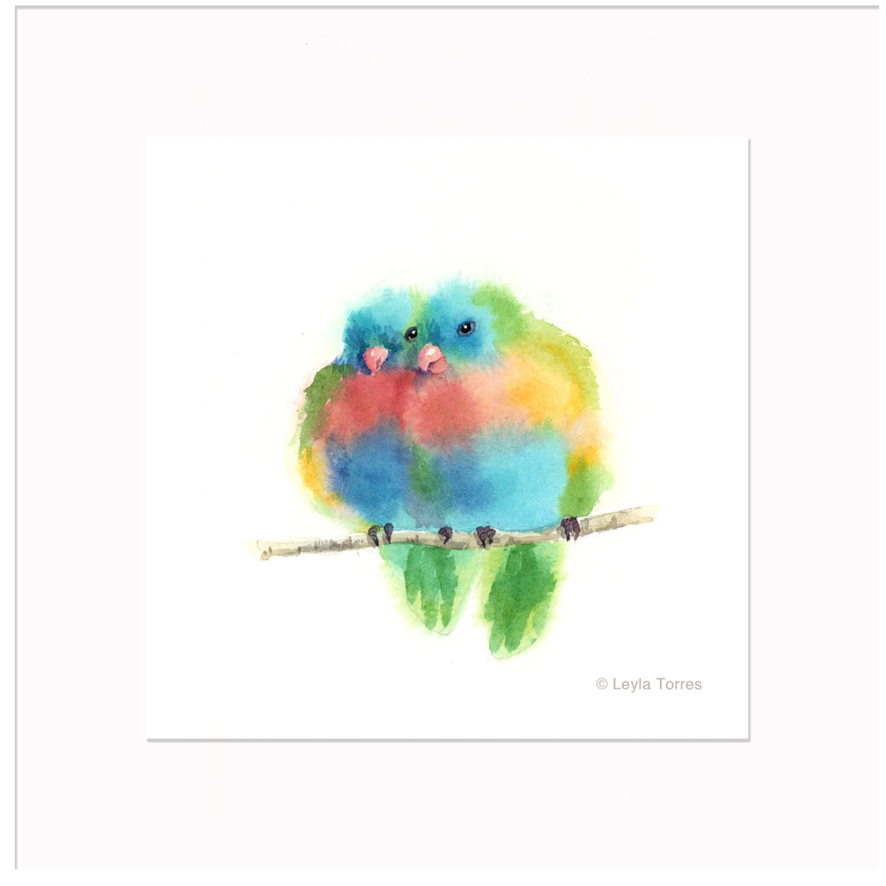 1000x1000 Love Birds Watercolor Art For Sale