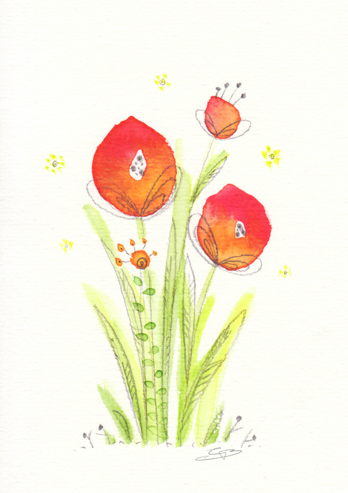 707x1000 Watercolor Flowers Caroline Van Borm