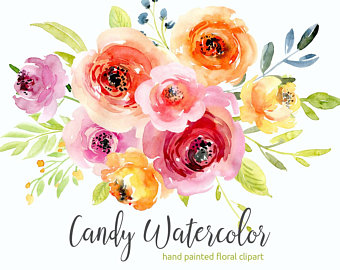 340x270 Watercolor Flowers Etsy