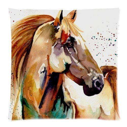 500x500 Fashion Watercolor Horse Art Cushion Cover Modern Horses