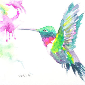 354x354 Shop Watercolor Paintings Of Hummingbirds On Wanelo