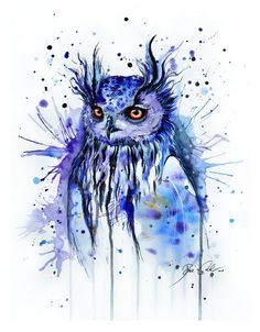 236x302 Print Of Original Watercolor Painting, Titled Oscar The Owl By