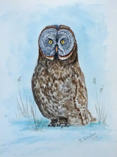375x501 Watercolor Owls Paintings For Sale Saatchi Art