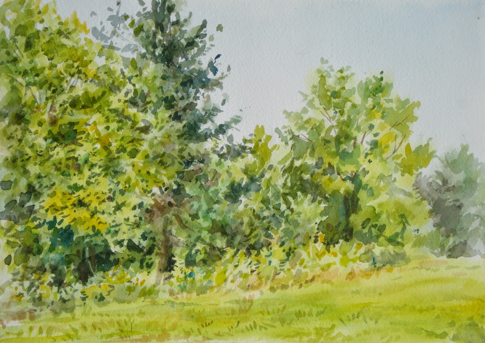 1600x1133 Elise Fine Art How To Paint Green Trees Using Watercolors