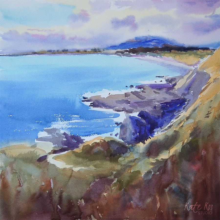 900x900 2017 Art Painting Watercolor Seascape Kilmichael Point By Kate Kos