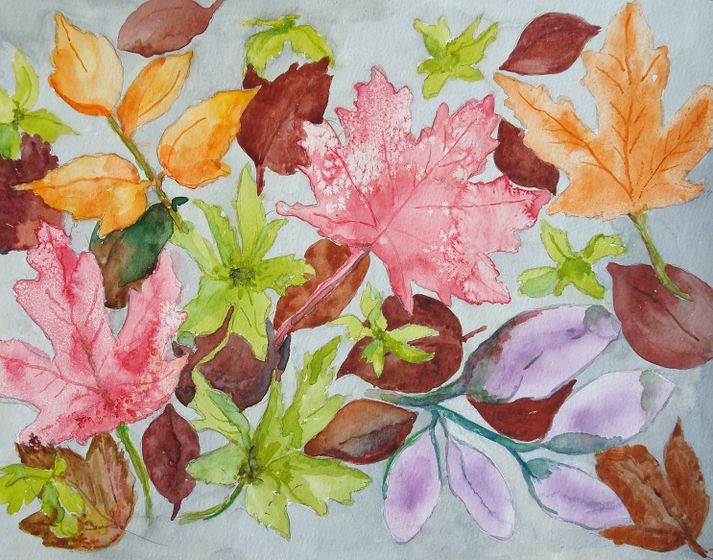 713x560 How To Paint Fall Leaves In Watercolor 7 Steps
