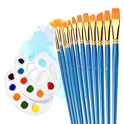 425x425 12 Pieces Paint Brushes, Atmoko Painting Brush Set