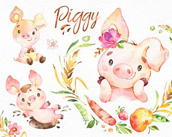 340x270 Pig Watercolor Etsy