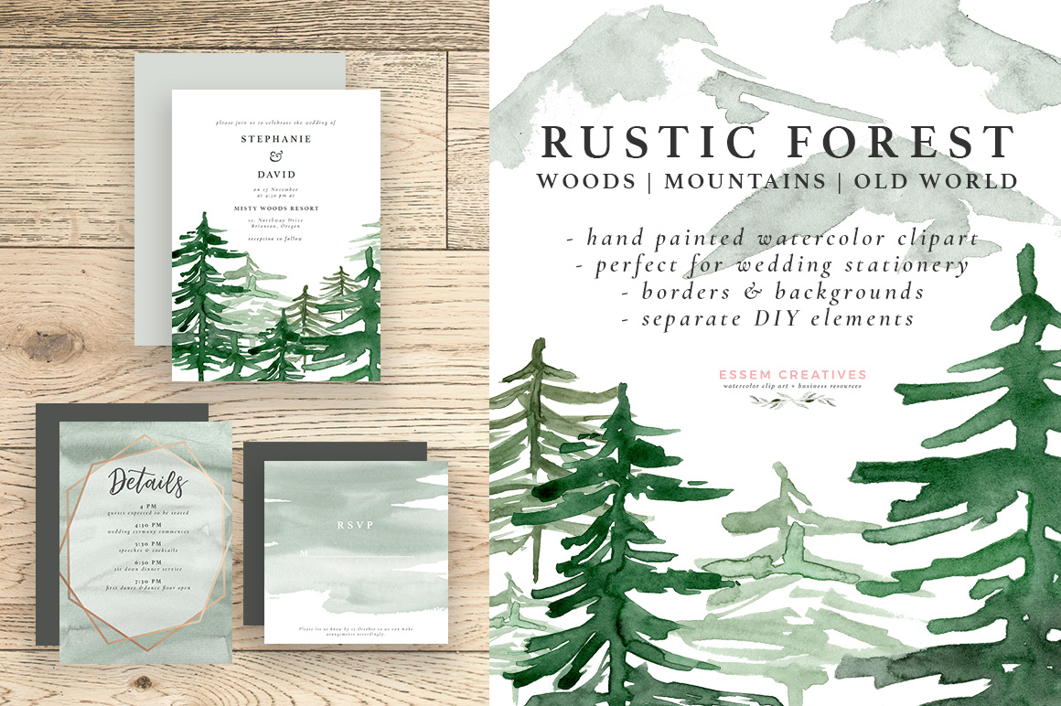 1160x772 Rustic Forest Watercolor Backgrounds, Geometric Rose Gold Wedding