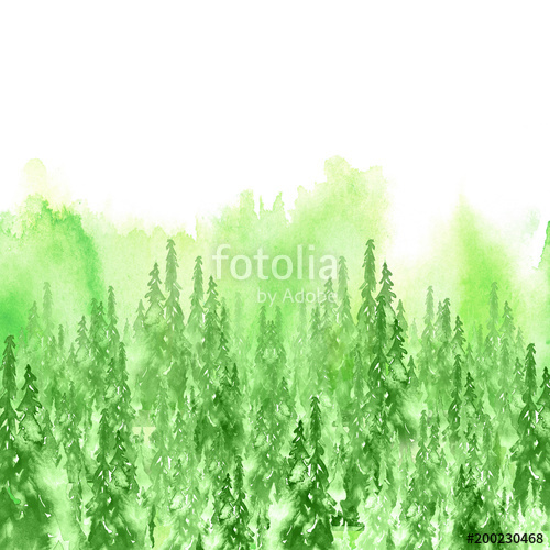 500x500 Watercolor Group Of Trees