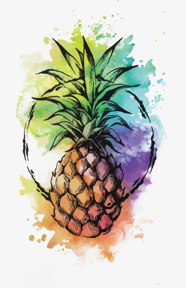 650x1006 Vector Watercolor Pineapple, Pineapple, Watercolor, Png Material