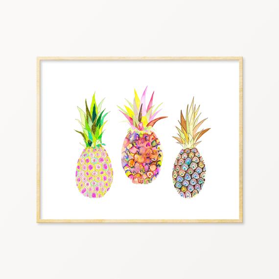570x570 Watercolor Pineapple Illustration. Watercolor Pink Pineapples. Etsy