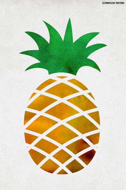 433x650 Watercolor Pineapple Poster Pointless Posters