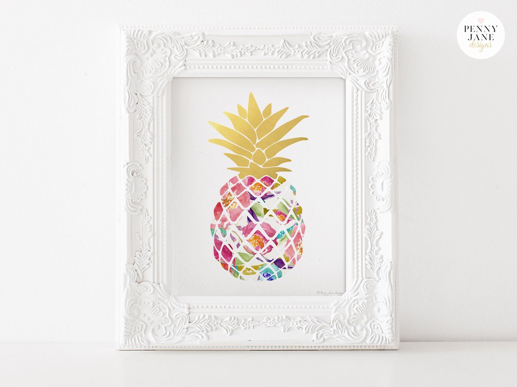 1024x768 Watercolor Pineapple Penny Jane Designs