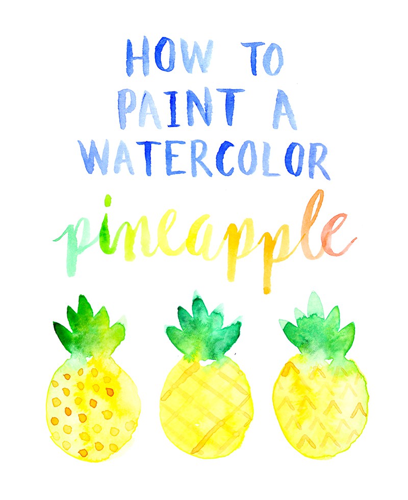 800x979 How To Paint A Watercolor Pineapple