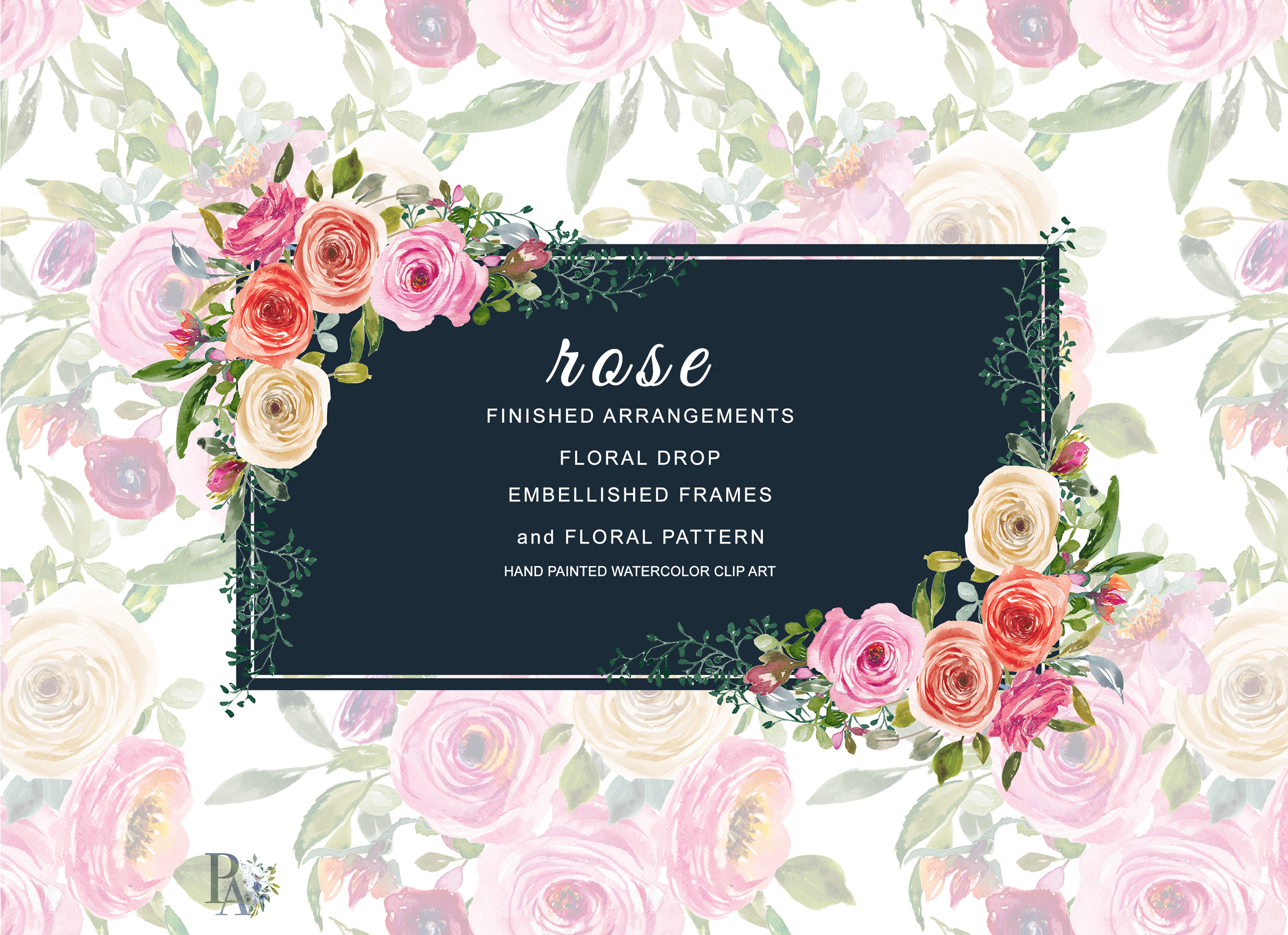 2479x1798 Watercolor Peach And Pink Roses Arrangement Clipart