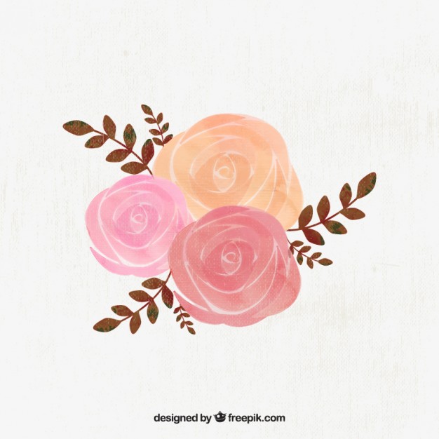 626x626 Watercolor Roses Illustration Vector Free Download