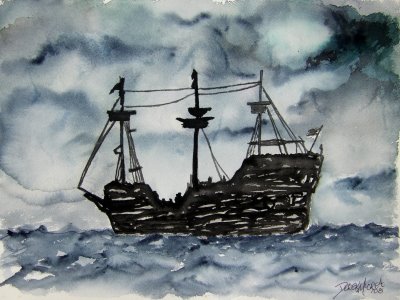 400x300 Pirate Ship Watercolor Paintings And Art Prints