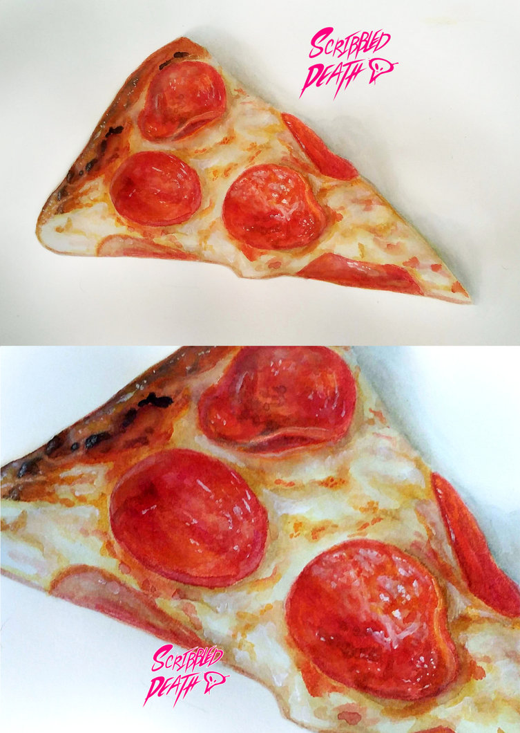 753x1060 Watercolor Pizza By Nintala