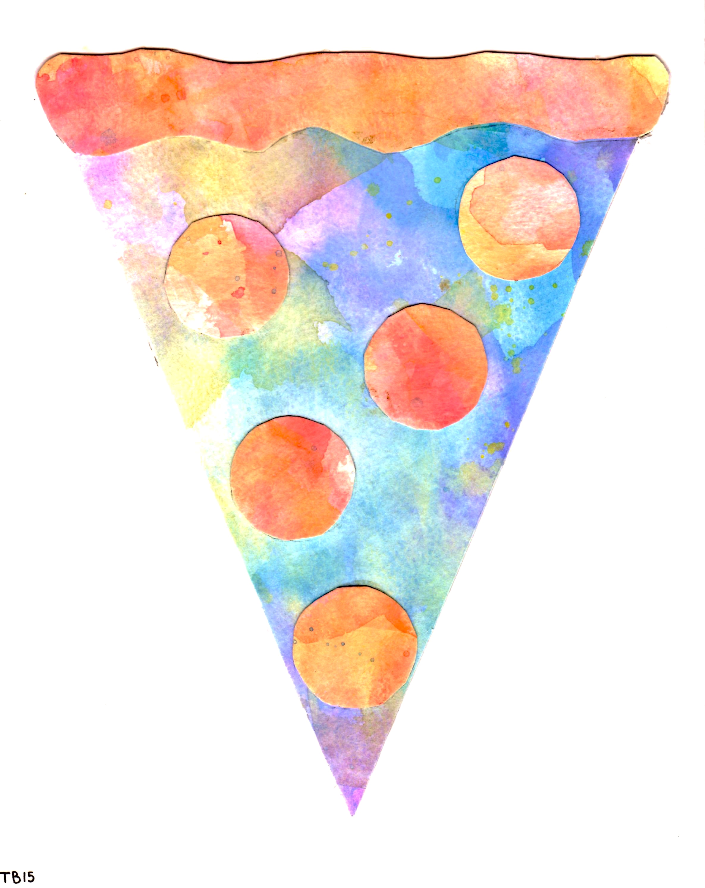 2371x2989 Watercolor Pizza Collage! Watercolor