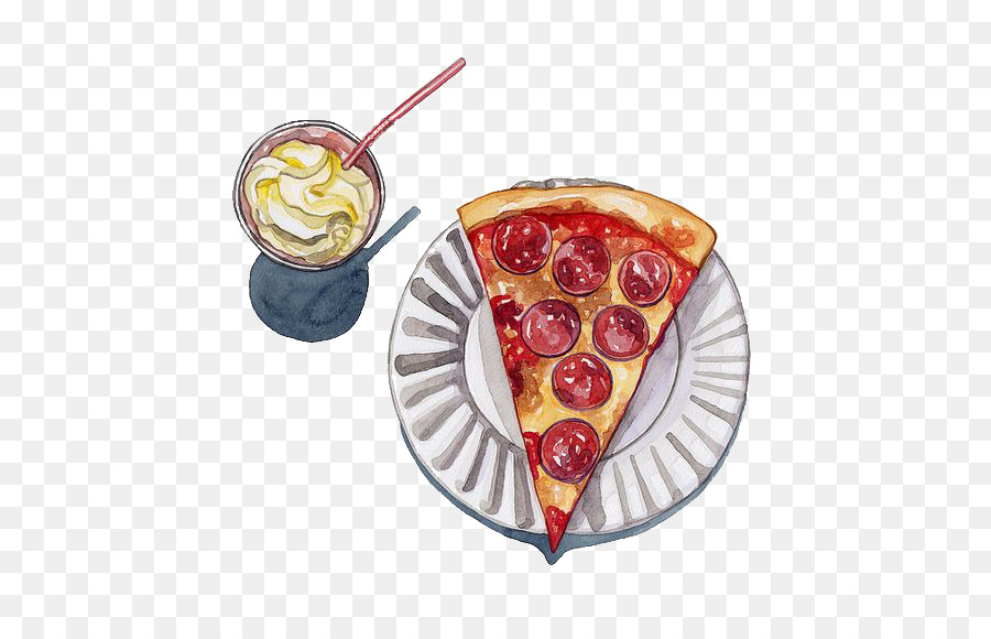 900x580 Pizza Food Watercolor Painting Drawing Illustration