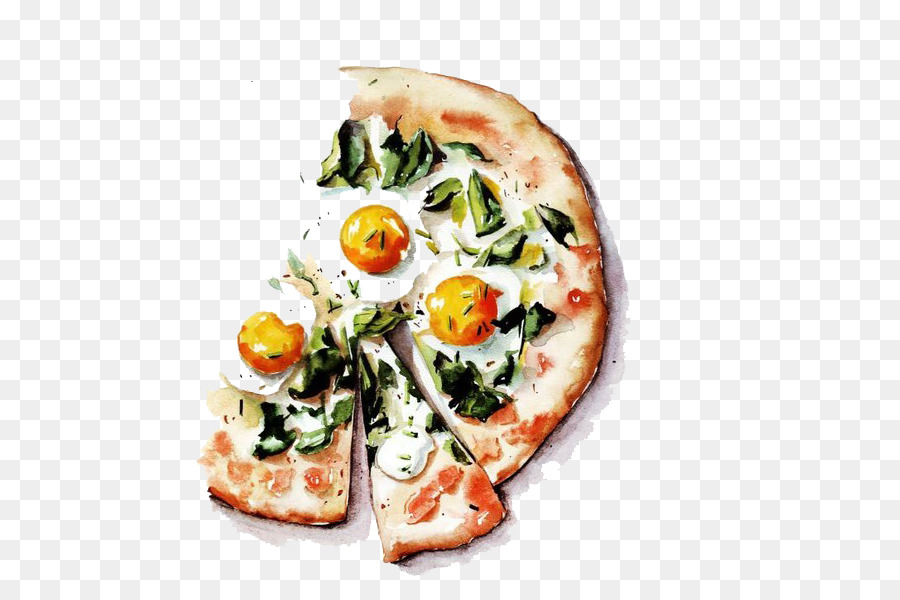 900x600 Pizza Food Watercolor Painting Illustration