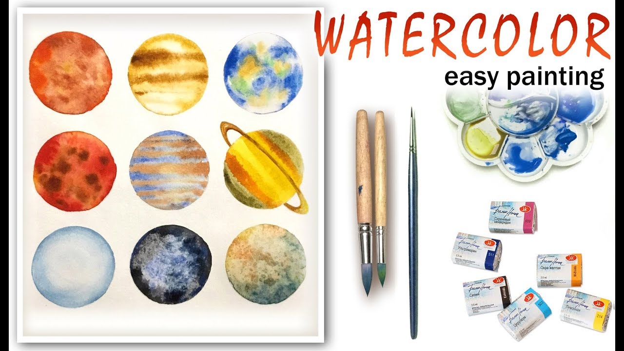 1280x720 Planets. Solar System How To Paint Tutorial For