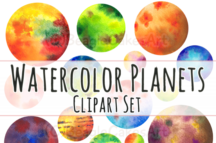 720x479 Watercolor Circles Planets Clip Art By Beaglecakesart