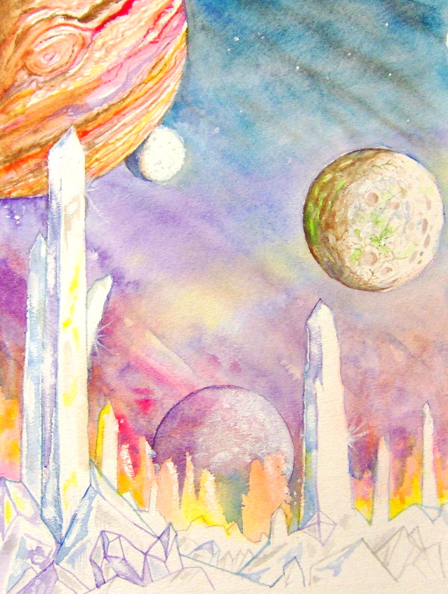 638x846 Images Of Watercolor Planets Space