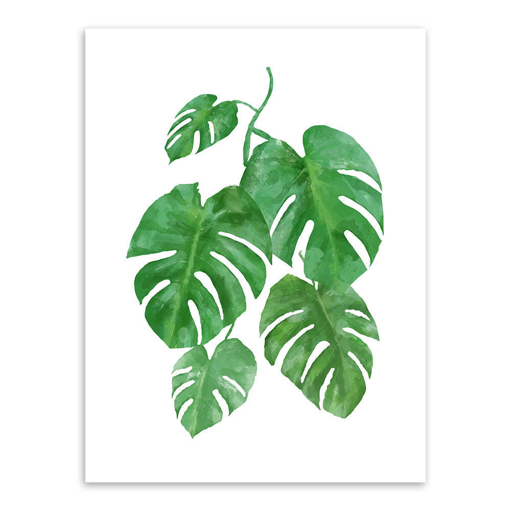 1000x1000 Watercolor Green Plants Leaf Floral Prints Poster Home Decor