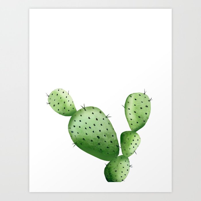 700x700 Cactus. Watercolor Plant. Art Print By Asolo Society6