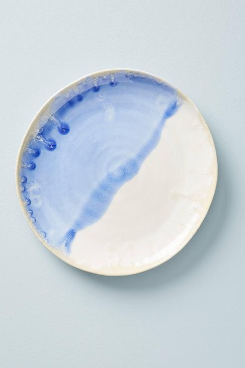 493x740 Piet Blue White Watercolor Dessert Plate