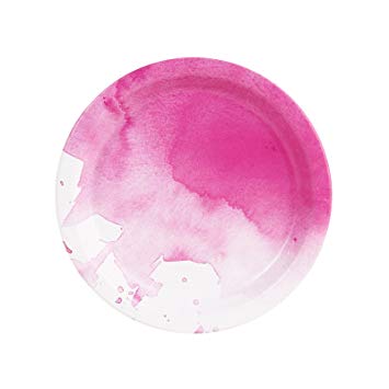 355x355 Pink Party Supplies Watercolor Dessert Plate (8