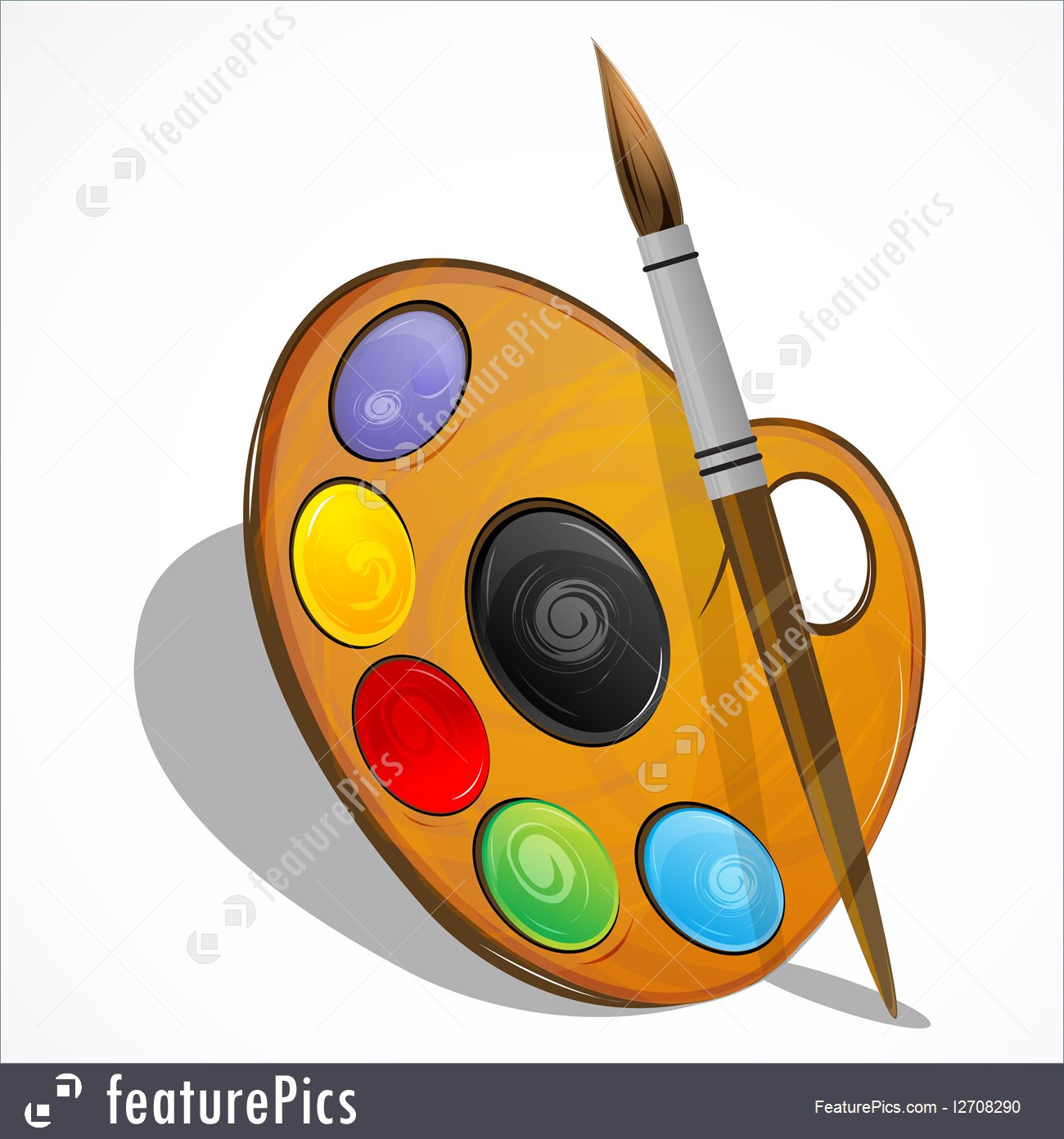 1300x1392 Artistic Tools Color Plate With Brush