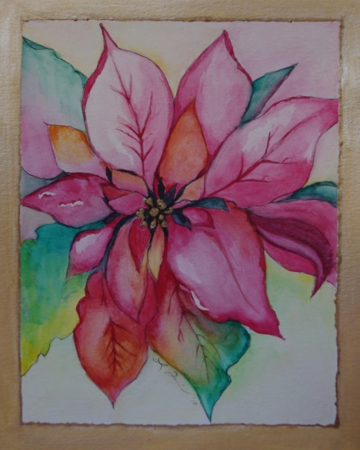 520x650 Learn How To Paint A Beautiful Watercolor Poinsettia Christmas