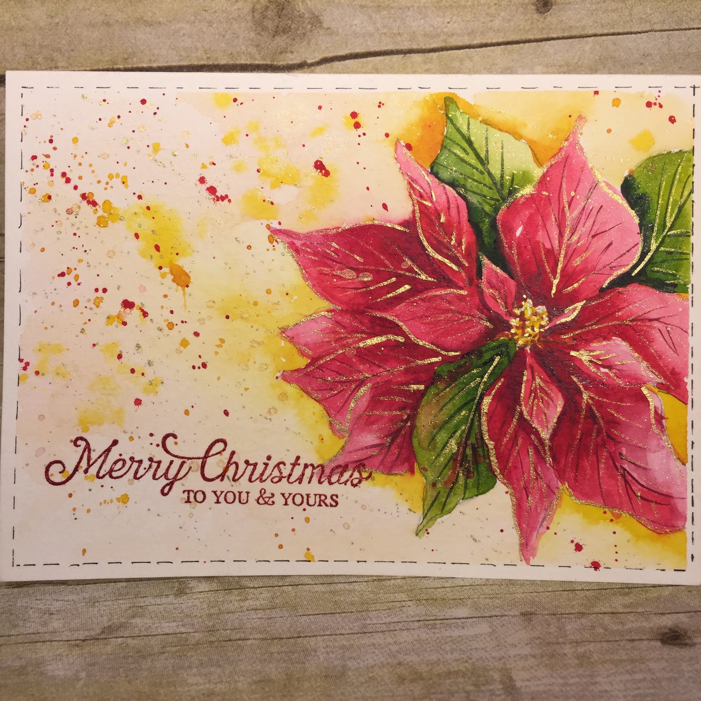 2448x2448 Video Tutorial Hand Painted Watercolor Poinsettia Amp Embossed