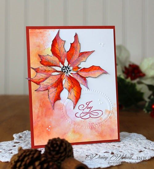 500x551 Watercolor Poinsettias (Penny Ward Ink) Card Ideas