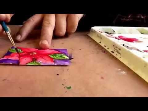 480x360 Time Lapse Small Watercolor Poinsettia Painting
