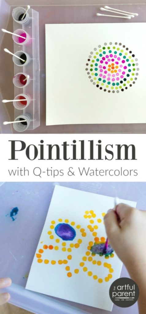 476x1024 Pointillism Art For Kids With Q Tips And Watercolors