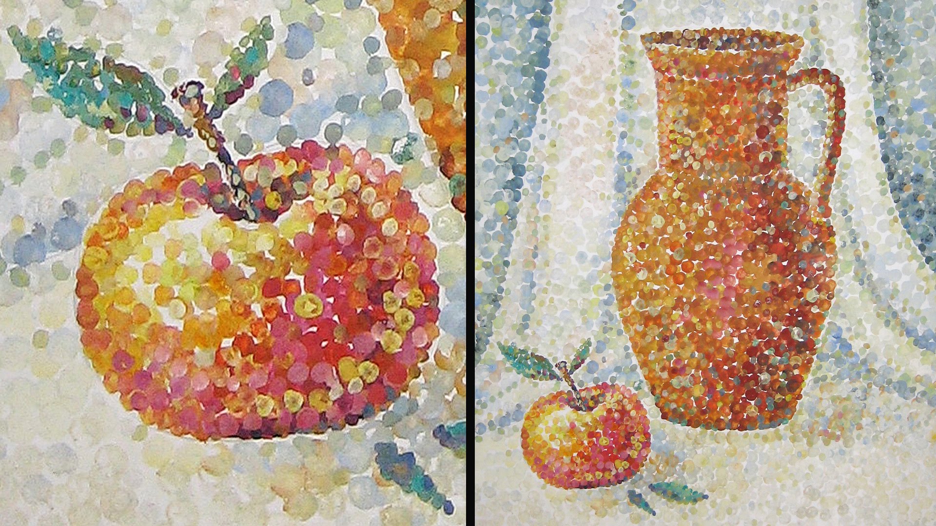 1920x1080 Speed Painting Still Life In Technique Pointillism Gouache
