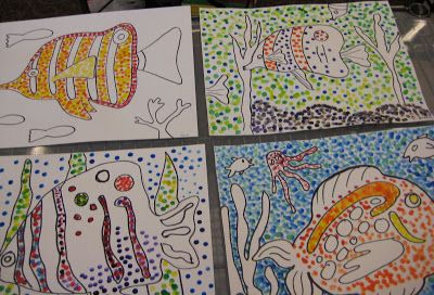 400x272 Watercolor Fish With Pointillism Teachkidsart