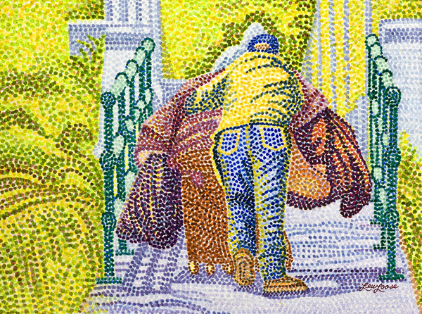 600x446 Watercolors Pointillism By Judy Lewloose Syndic