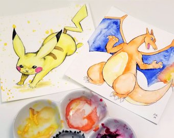 340x270 Pokemon Watercolor Etsy