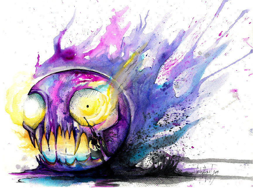 864x648 Art] Watercolor Ghastly Pokemon