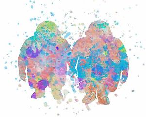 300x240 Watercolor Pop Art Print Tweedle Dee Amp Dum Alice In Wonderland