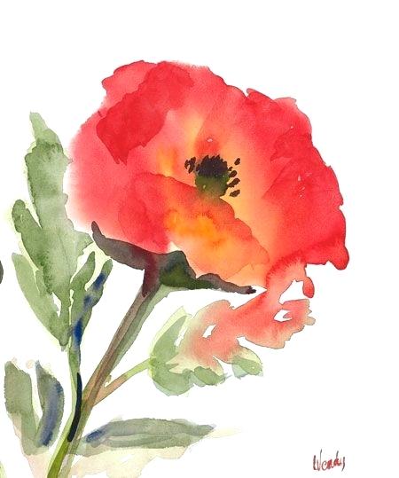 450x539 Watercolor Poppy Beautiful Painting By Tattoo Ideas Poppies And