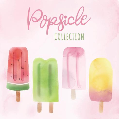 490x490 Summer Popsicle Watercolor Vector Collection